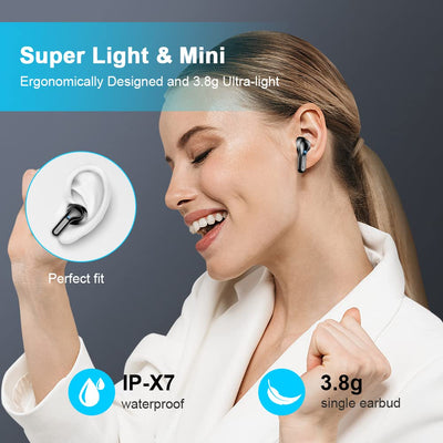 Bluetooth Kopfhörer, Kopfhörer Kabellos Bluetooth 5.3 In Ear Kopfhörer mit 4 ENC Mikrofon, 2023 Neue Kabellose Kopfhörer Noise Cancelling Earbuds mit 40H Deep Bass, USB-C, IP7 Wasserdicht Ohrhörer