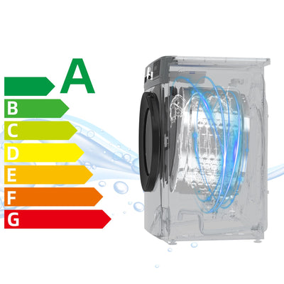 CHiQ CFL80-14586IM3XA, Frontlader-Waschmaschine, 8 kg, 1400 Umdrehungen pro Minute, Counter Depth, große Trommel, Inverter-Motor, Dampfwäsche,12 Jahre Gratis Garantie auf den Motor