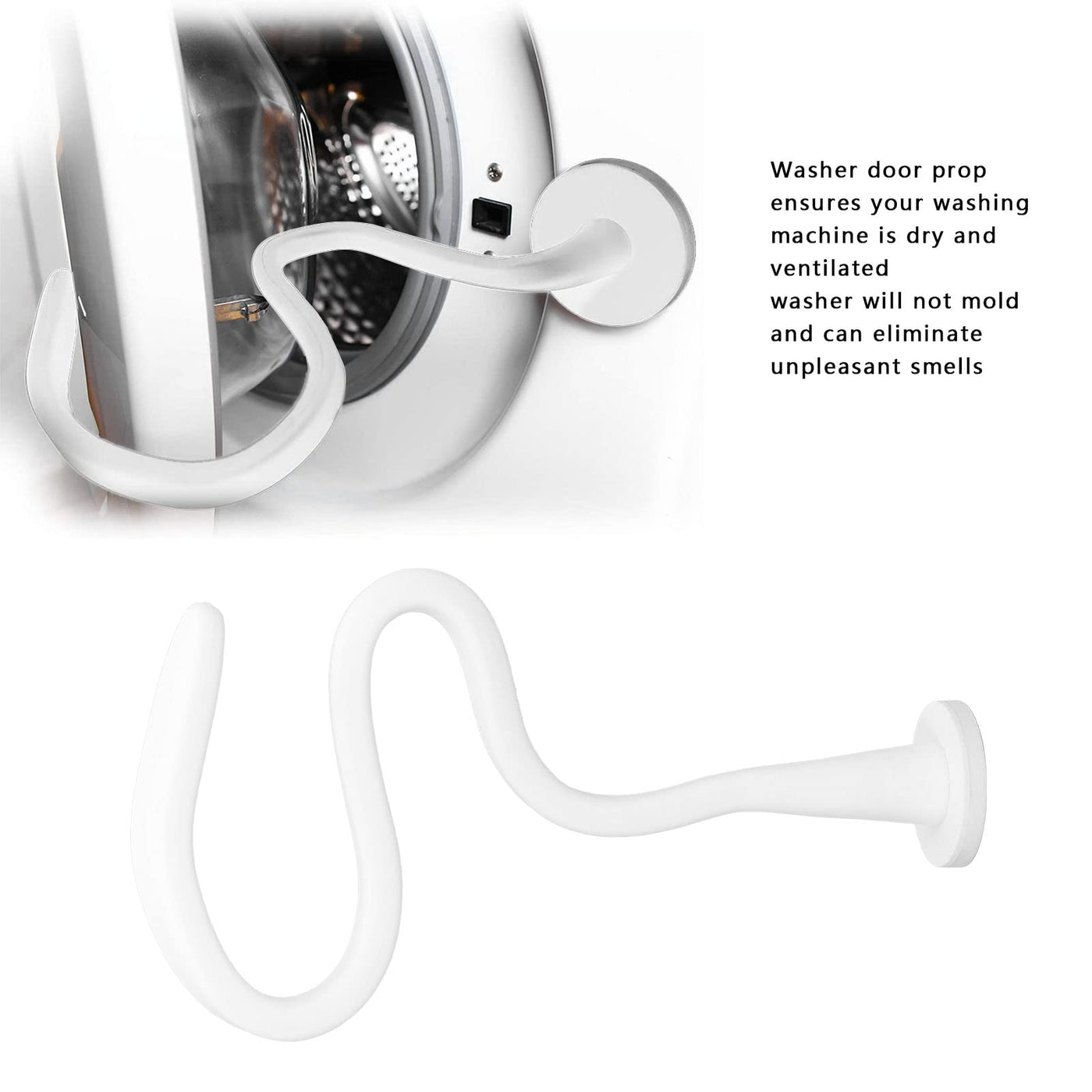 Frontlader-Waschmaschinen-Türstütze, Flexibler Magnetischer Waschmaschinen-Türhalter, Hält die Waschmaschinentür Offen, Verhindert Schimmel, Hält die Waschmaschine Trocken, Verhindert(Weiß)