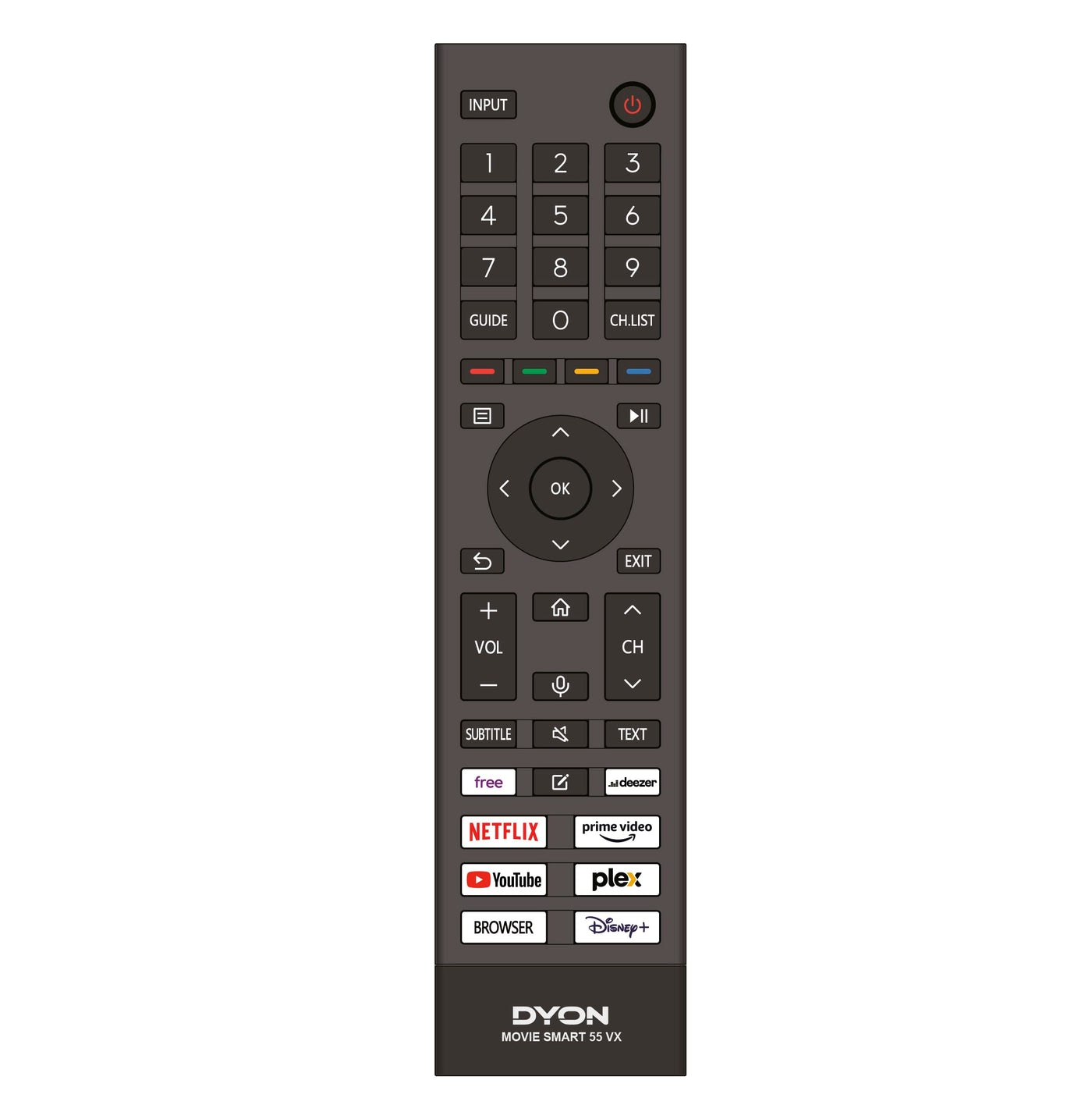 DYON Movie Smart 55 VX - 55 Zoll (139 cm) Fernseher (4K Ultra-HD Smart TV, Triple Tuner (DVB-C/-S2/-T2), App Store, Prime Video, Netflix, YouTube, DAZN, Disney+) [Modelljahr 2024]