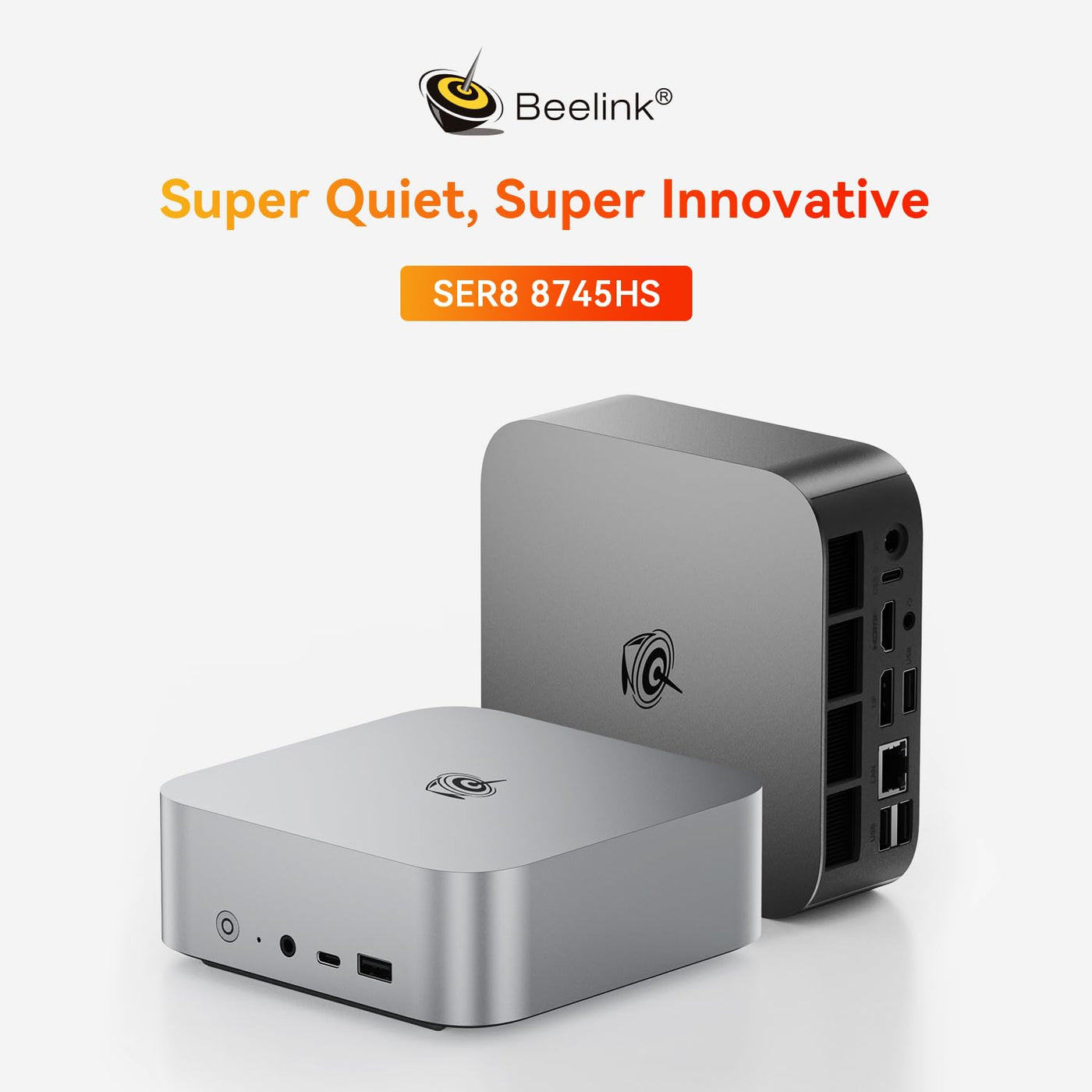 Beelink SER8 Mini PC, AMD Ryzen 7 8745HS (8C/16T bis 4,9GHz), 32GB DDR5 1TB PCIe4.0 SSD Mini Gaming Computer, 4K Triple Display, HDMI2/DP/USB4, 2.5G RJ45/WiFi 6/BT5.2