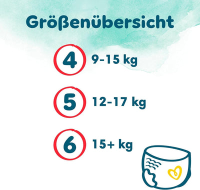 Pampers Harmonie Windeln Pants Baby, Größe 5 (12kg-17kg), Monatsbox, sanfter Hautschutz und pflanzenbasierte Inhaltsstoffe, 144 Höschenwindeln