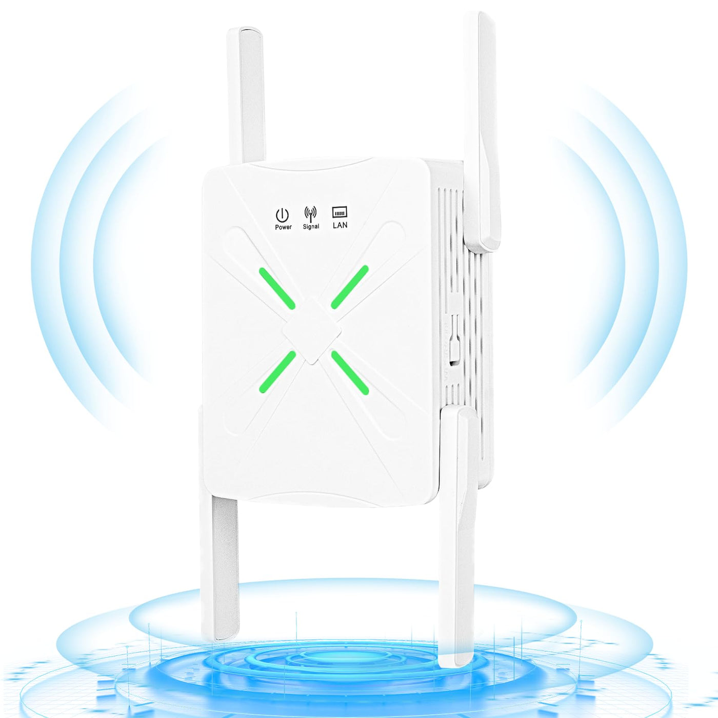 WLAN Verstärker 1200Mbit/s WiFi Repeater - Dualband 5GHz & 2.4GHz WLAN Repeater mit Ethernet Port 4 *Antennen Abdeckung bis zu 200m² und 45 Geräte, WiFi Internet Verstärker Repeater/Router/Ap Modus