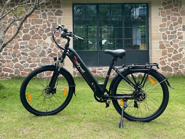 Bodywel A275 Eletrofahrrad 27,5 Zoll E Bike 250W/36V 15,6Ah Akku Reichweite 70-100km Eletrofahrrad mit Bluetooth APP Funktion Hydraulische Scheibenbremsen für Herren Damen