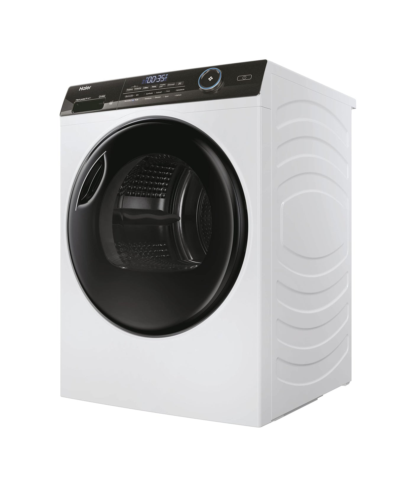 Haier I-PRO SERIE 5 HD90-A3TEAM5 Wärmepumpentrockner / 9 kg/A+++ / Smart Home: Wi-Fi & hOn App/Inverter-Motor / 3 Trockenstufen wählbar/Edelstahltrommel/I-Refresh Dampfprogramm