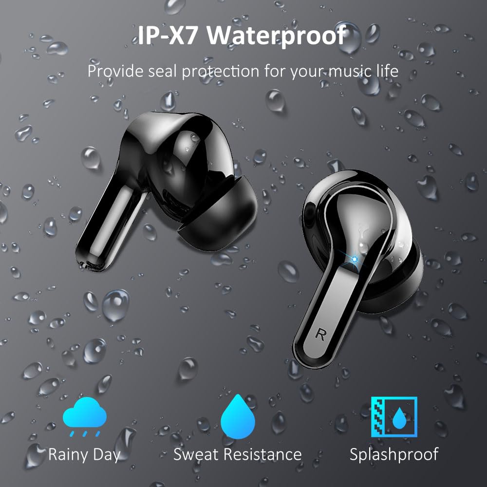 Bluetooth Kopfhörer in Ear Kopfhörer Kabellos Bluetooth 5.3, 2024 Neue 48Std Dynamic Driver Stereo Wireless Earbud, 4 ENC Noise Cancelling Mic, 3.8g Leicht Ohrhörer, IP7 Wasserdicht/LED-Anzeige/USB-C