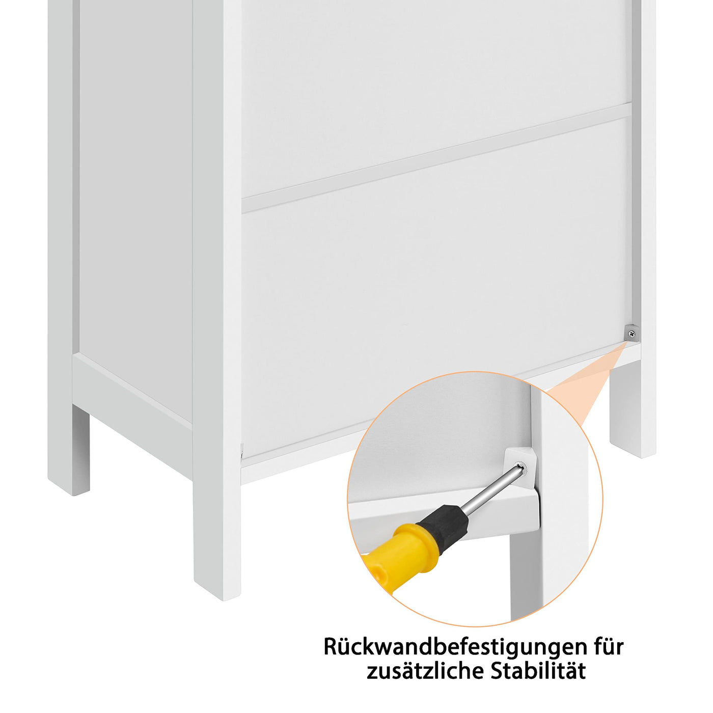 Yaheetech Badezimmerschrank Unterschrank Badkommode Waschbeckenunterschrank mit Doppeltür & Einstellbarem Regal Weiß