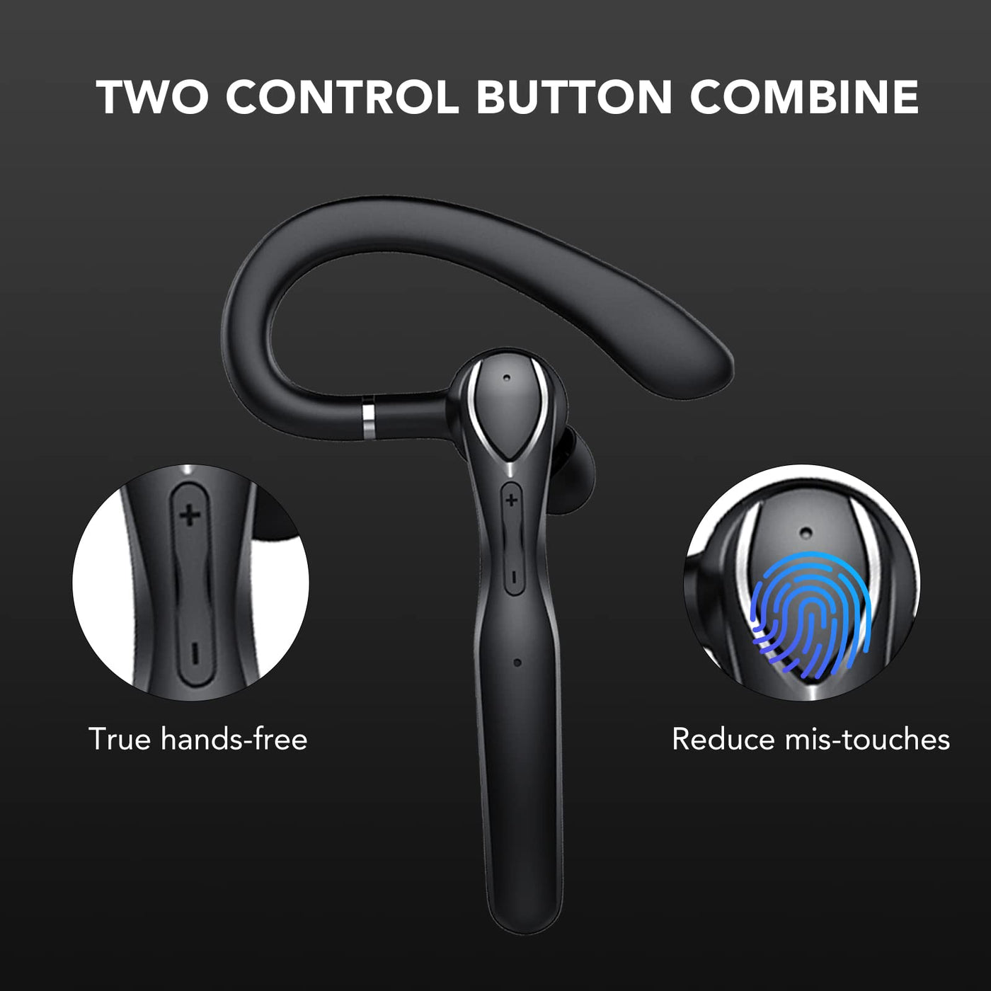 Headset Bluetooth, Headset mit Mikrofon, Bluetooth V5.3 Headset mit Noise Cancelling Mikrofon,100 Std Spielzeit Bluetooth Headset, Ladebox LED Anzeige , Bluetooth ohr für Autofahren/Büro/Geschäft