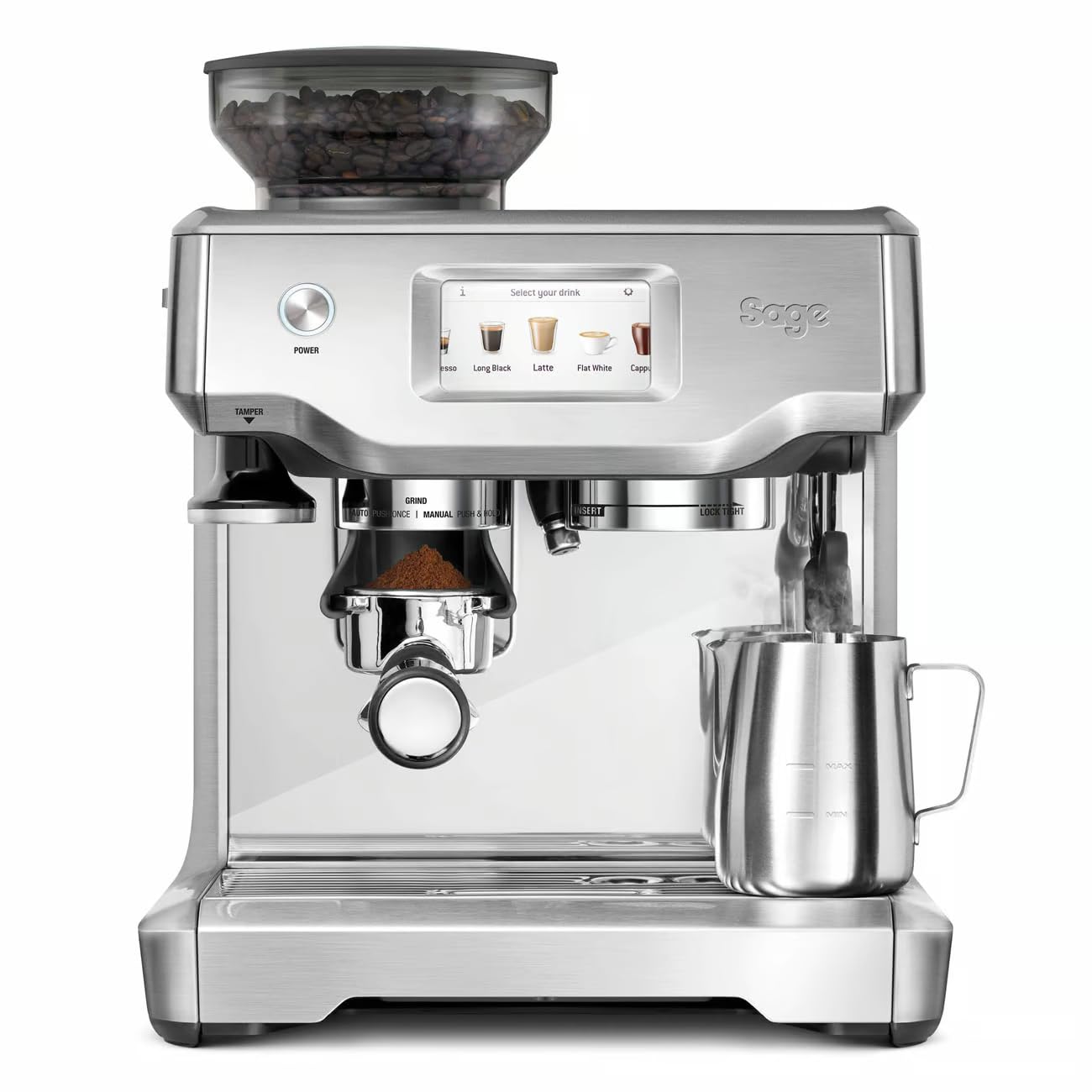 Sage - The Barista Touch - Kaffeevollautomat mit automatischem Milchaufschäumer - Gebürsteter Edelstahl