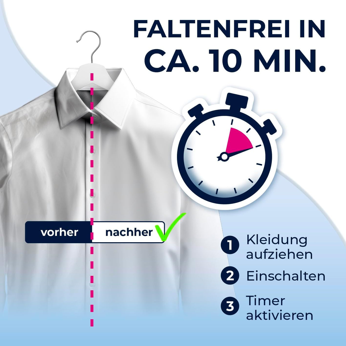 CLEANmaxx automatischer Hemdenbügler PRO | ersetzt Bügeleisen, Bügelbrett, Dampfglätter und Steamer | Bügelgerät mit Bügelpuppe für Hemden, Blusen & Shirts | innovativ & effizient, weiß