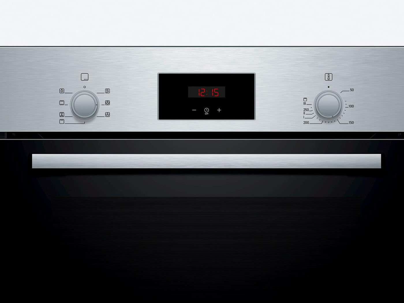 Bosch HBF133BR0 Serie 2 Einbau-Backofen, 60 x 60 cm, EcoClean Direct Reinigungshilfe, 3D Heißluft Backen auf 3 Ebenen, LED-Display, Schnellaufheizung, Kindersicherung, Schwarz, Updated