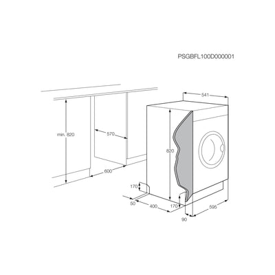 AEG LWR8WI7680/Einbauwaschtrockner/Serie 8000 mit PowerCare/8 kg Waschen/4 kg Trocknen/D/energiesparend/Mengenautomatik/Nachlegefunktion/ProSteam - Auffrischfunktion/1600 U/min, Weiß