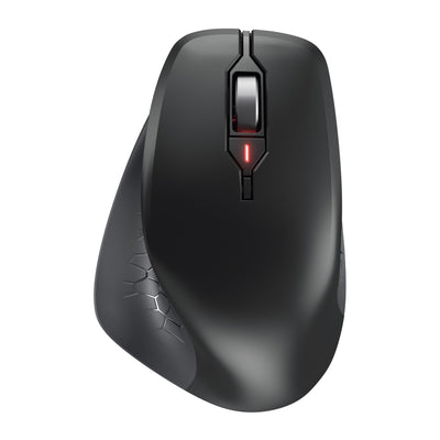 CHERRY STREAM MOUSE COMFORT, Kabellose Ergonomische Maus mit Gummierter Daumenauflage, Speziell für Rechtshänder, 2,4 GHz Funk, 6 Flüsterleise Tasten, Schwarz