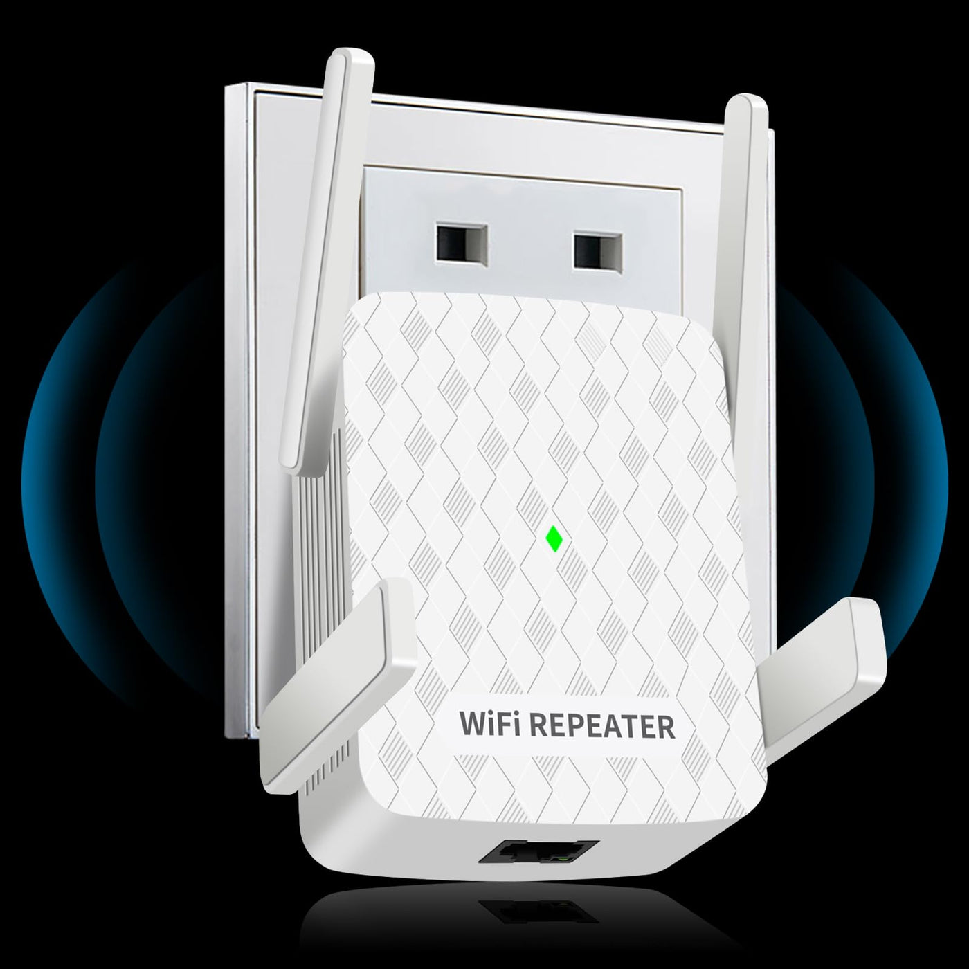 CINAMON WLAN Verstärker, WLAN Repeater 300 Mbit/s 2.4 GHz,WiFi Verstärker mit Ethernet-Anschluss, Abdeckung bis zu 200 m², Unterstützung WPS,1-Tap-Einrichtung, funktioniert mit Allen WLAN-Routern