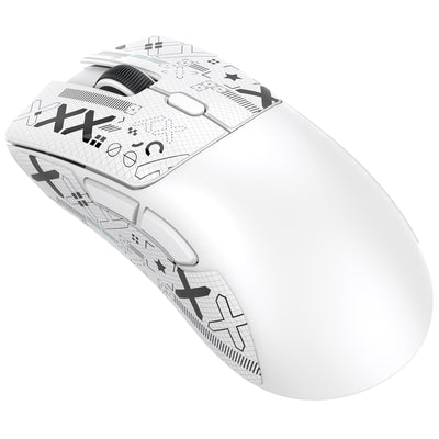 ATTACK SHARK R1 59g Superlight Maus mit Klebeband, PixArt PAW3311 Gaming-Sensor, BT/2,4G kabellose/kabelgebundene Gaming-Maus, 6 einstellbare DPI bis zu 18000, 65 Stunden Akku (weiß)