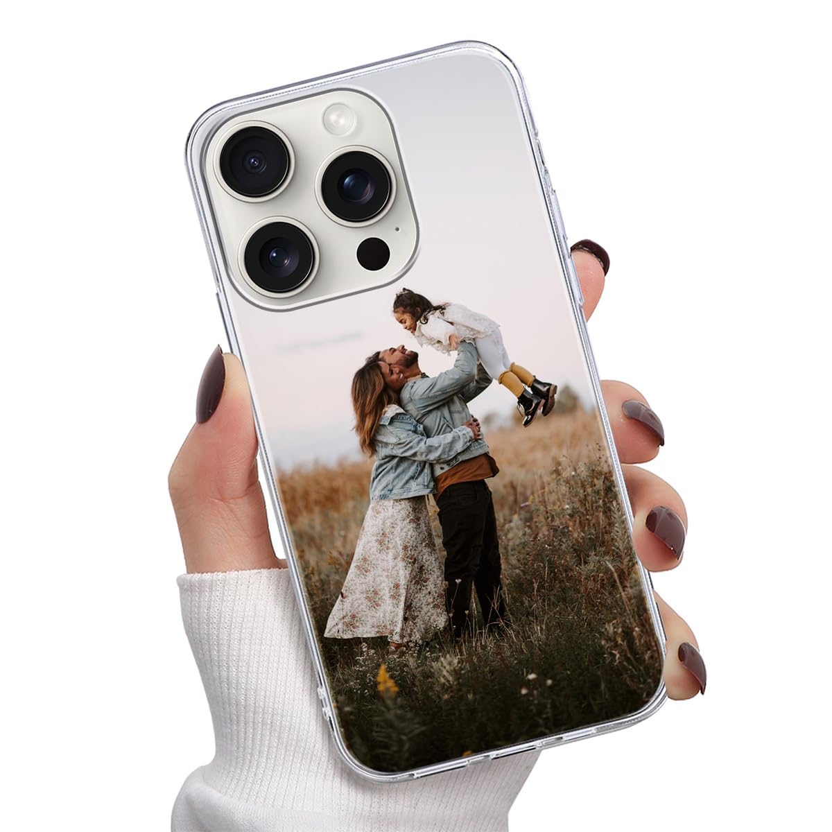 Yoedge Personalisierte Handyhülle für iPhone 16 Pro Hülle Selbst Gestalten mit Eigenem Foto Bild Text Personalisiert Case Individuelle Geschenk Schutzhülle Transparent Cover für iPhone 16 Pro 6,3"