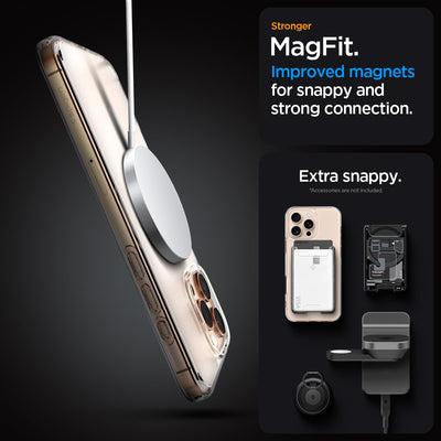 Spigen für iPhone 16 Pro Max Hülle [Verbesserte Magnestärke] Ultra Hybrid MagFit Case Handyhülle Kompatibel mit MagSafe -Frost Clear