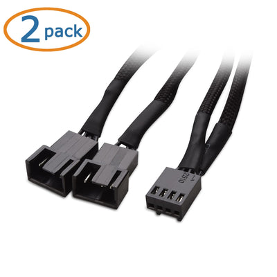 Cable Matters 2er-Pack 2-Wege 4-Pin PWM Kabel des Lüfterverteilers - 10 cm, Personal Computer