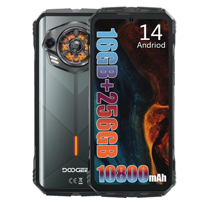 DOOGEE S Punk Smartphone ohne Vertrag (2024), 10800mAh Akku / 33W Simlockfreie Handys, 16GB + 256GB, Robustes 4G, 50MP Kamera + 16MP Outdoor Handy, Android 14 6.58 Zoll, NFC Grün