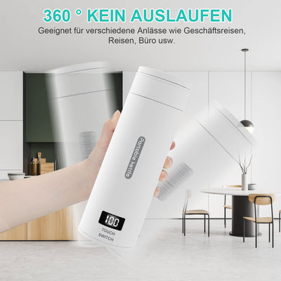 Reise Wasserkocher Klein, Elektrische Wassertasse,220V 300W Schnellkoch-Teekanne-Heizbecher mit Temperatureinstellung, mit Automatischer Abschaltung für Unterwegs（Netzkabel befindet sich im Becher）