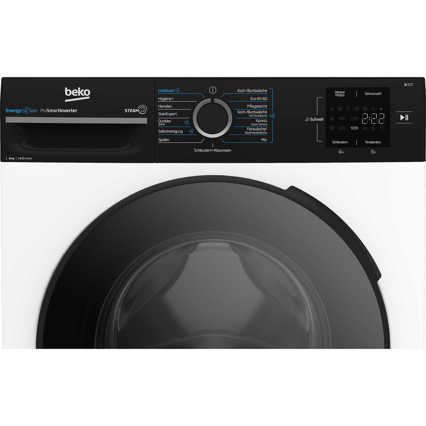 Beko BM3WFU3841R Waschvollautomat, Waschmaschine, 8 kg, EnergySpin, Schleuderwahl 1400 U/min, SteamCure Dampffunktion, allergikergeeignet, AquaWave Schontrommel, Weiß