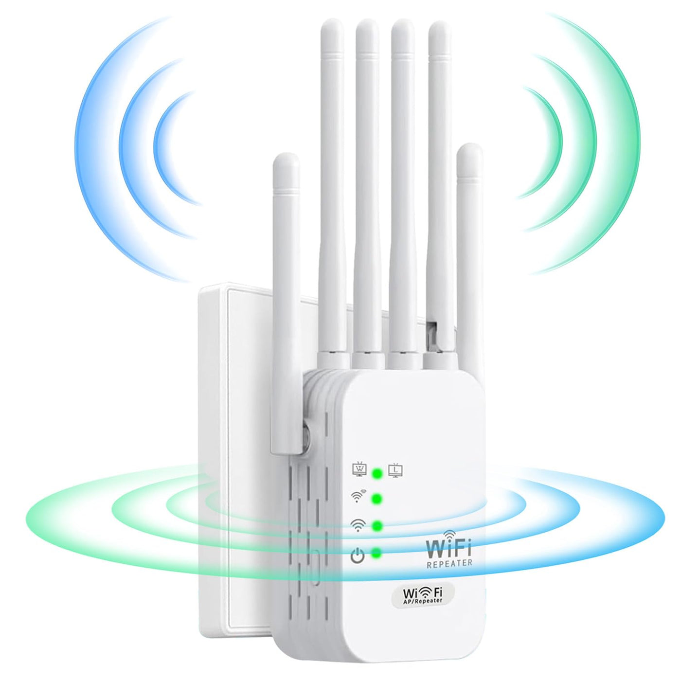 WLAN Repeater Booster WiFi 6 3dBi Antennen, 2 Ethernet Port,3-in-1 Zugangsmethode von Repeater/AP/Router,WiFi Signal Extender mit Signalabdeckungsfläche von 8900 sq.ft