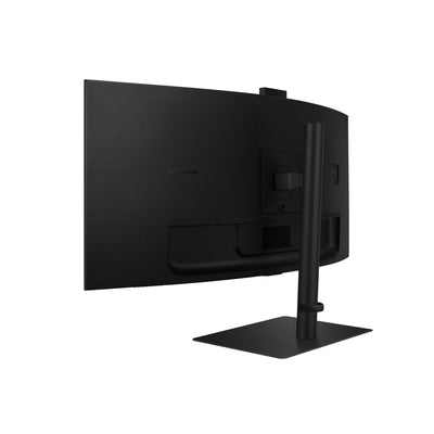 Samsung ViewFinity S65VC Curved Monitor 34 Zoll, Mit Lautsprechern und Webcam, Bildschirm mit VA-Panel, 3.440 x 1.440 Pixel, Bildwiederholrate 100 Hz, Reaktionszeit 5 ms, 90 W Laden via USB-C, Pivot