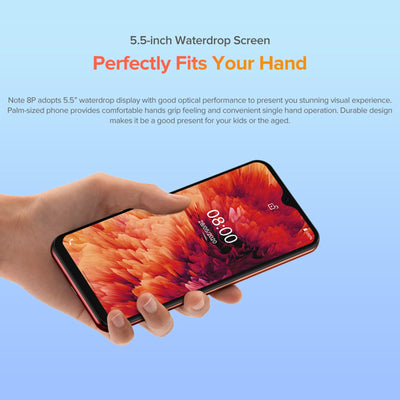 Ulefone Note 8P Handy Günstig 5,5-Zoll Smartphone ohne Vertrag 2GB + 16GB/128GB SD Quad Core Android Handy 2700mAh 8MP+5MP Kamera 4G LTE Dual SIM 3 Kartensteckplatz Face ID GPS Orange