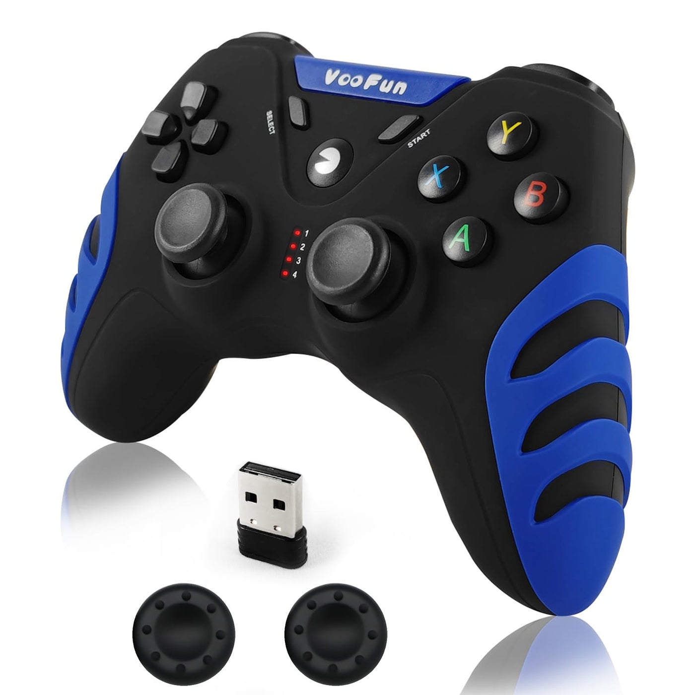 VooFun PC Controller, Wireless PS3 Controller PC Gamepad mit Hall Effekt Joystick, Dual-Vibration, Gaming Controller für PC Windows 7/8/10/11, PS3, Steam, Android Smart TV, TV Box, Raspberry Pi, Blau