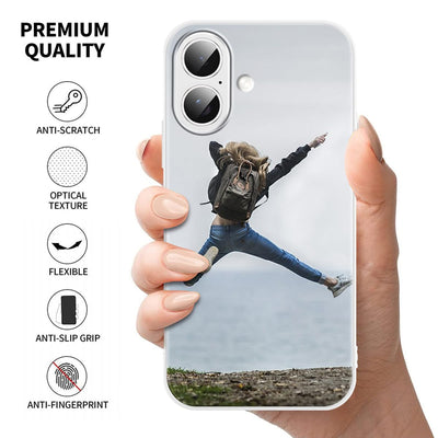 Yoedge Personalisierte Handyhülle für iPhone 16 Plus Hülle Selbst Gestalten mit Eigenem Foto Bild Text Personalisiert Case Individuelle Geschenk Schutzhülle Weiß Cover für iPhone 16 Plus 6,7"