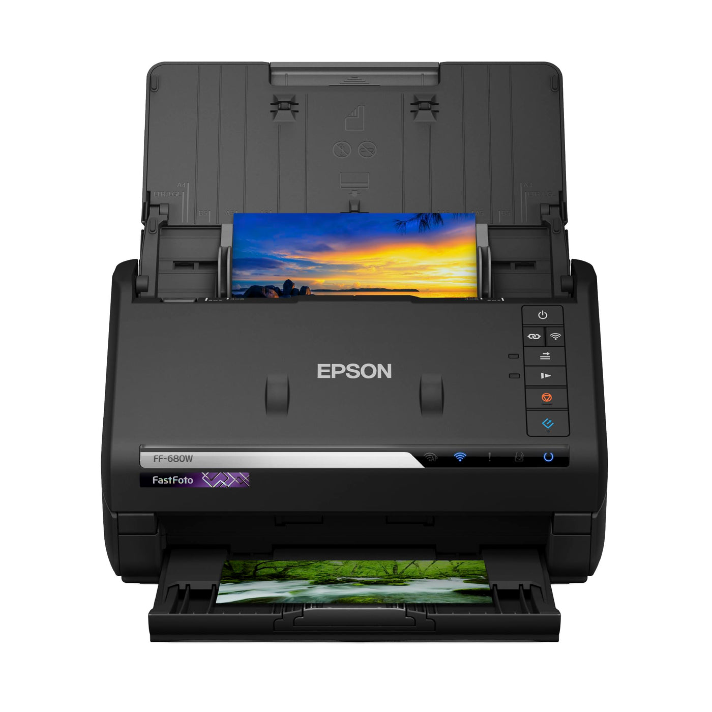 Epson FastFoto FF-680W Scanner (scannt 10 x 15 Foto in einer Sekunde, bis DIN A4, beidseitiger Scan, automatische Ausrichtung, Zuschnitt und Optimierung, Bilder einfach speichern)