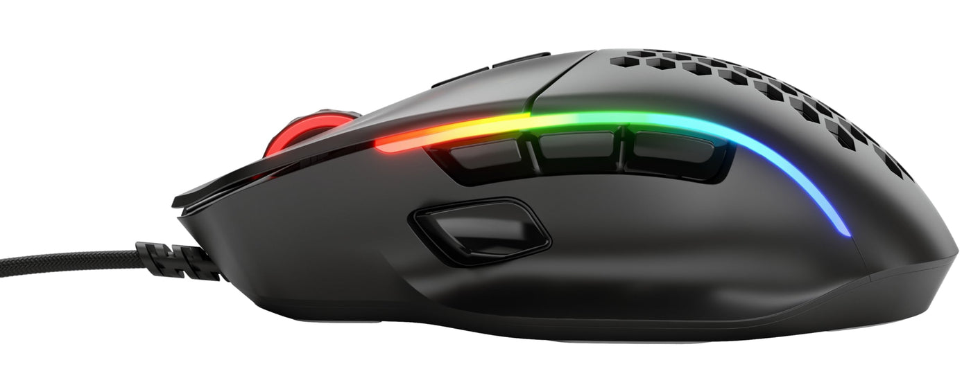 Glorious Gaming Model I Wired Gaming Mouse – superleichte 69 g, 2 tauschbare Tasten, RGB, PTFE-Füße, 9 programmierbare Tasten, seitliche Daumenablage – Schwarz