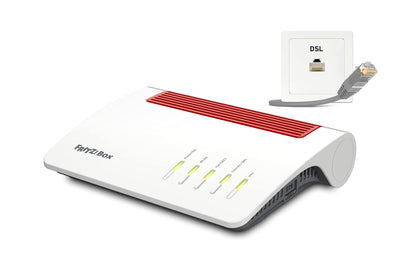 AVM FRITZ!Box 7590 AX (Wi-Fi 6 DSL-Router mit 2.400 MBit/s (5GHz) & 1.200 MBit/s (2,4 GHz),bis zu 300 MBit/s mit VDSL-Supervectoring 35b,WLAN Mesh,DECT-Basis,deutschsprachige Version)