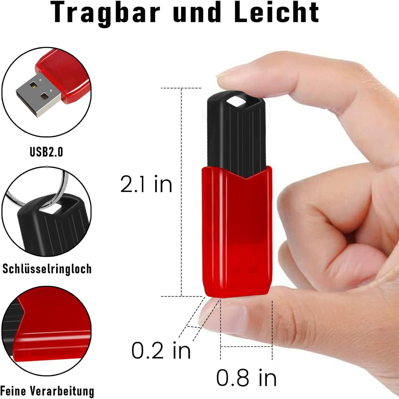 EASTBULL USB Stick 8GB USB 2.0 10 Stück Mehrfarbig Memory Stick USB Sticks Datenspeicherung