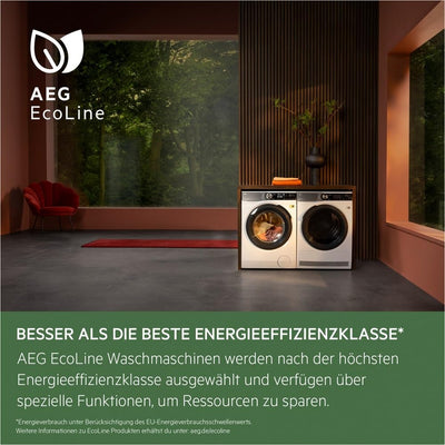 AEG Waschmaschine - Serie 8000 PowerCare- Faserschutz - UniversalDose Schublade für PODS - Auffrisch- & Nachlegefunktion - 8kg - Leise - Mengenautomatik - 1400 U/Min - Vollwasserstopp - LR8EG75480