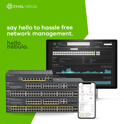 Zyxel Nebula Gigabit Ethernet Smart-Managed PoE+ Switch mit 24 Ports, einem Budget von 375 Watt und 4 Gigabit-Combo-Ports und Hybrid Cloud-Modus, Lifetime Garantie [GS1920-24HPv2]