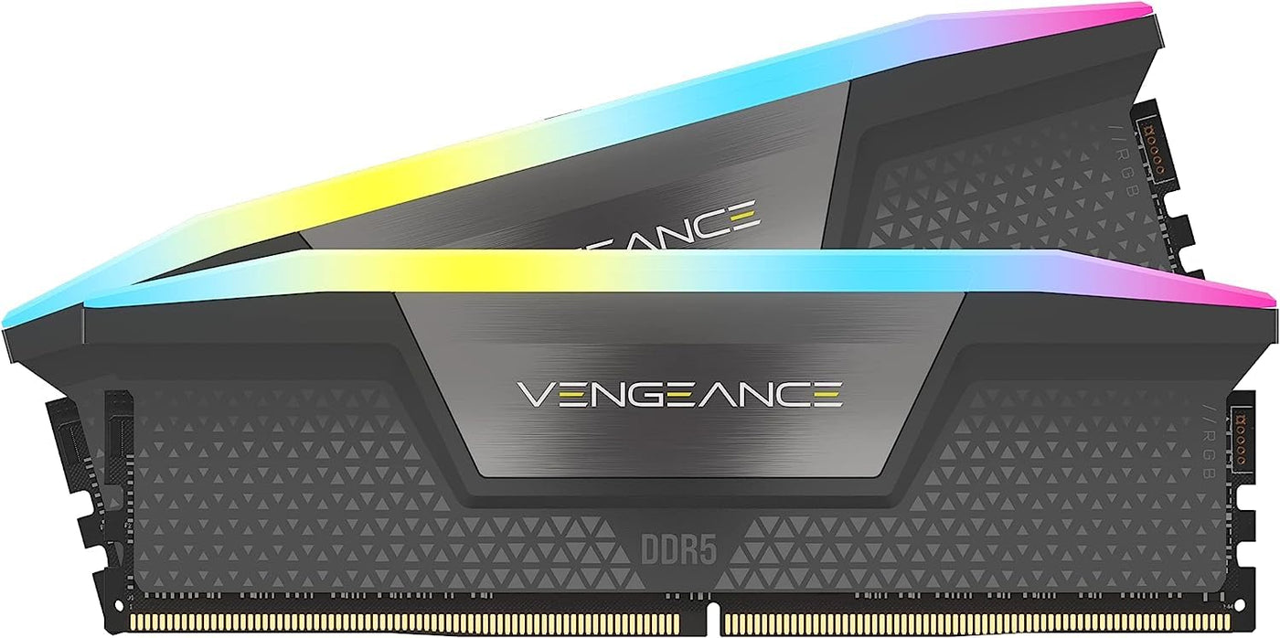 CORSAIR Vengeance RGB DDR5 64GB (2x32GB) DDR5 6000MHz CL30 AMD Expo Intel XMP iCUE Kompatibler Computerspeicher - Grau (CMH64GX5M2B6000Z30)