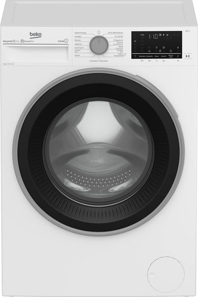 Beko B3WFU58415W1 b300 Waschmaschine, 8 kg, Waschvollautomat, Restzeitanzeige, Schleuderwahl, 1400 U/min, Dampffunktion, AddXtra-Nachlegefunktion, Bluetooth, Hygiene+ allergikergeeignet, Weiß