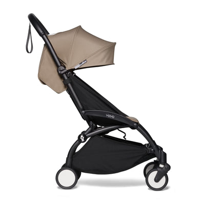 BABYZEN YOYO2 Kinderwagen (Kinderwagengestell Black und 6+ Textile Set Taupe) - Inklusive Gurt, Rückenlehne, Verdeckbügel, Schultergurt, Aufbewahrungstasche, Sitzpolster und farbgleichem Verdeck