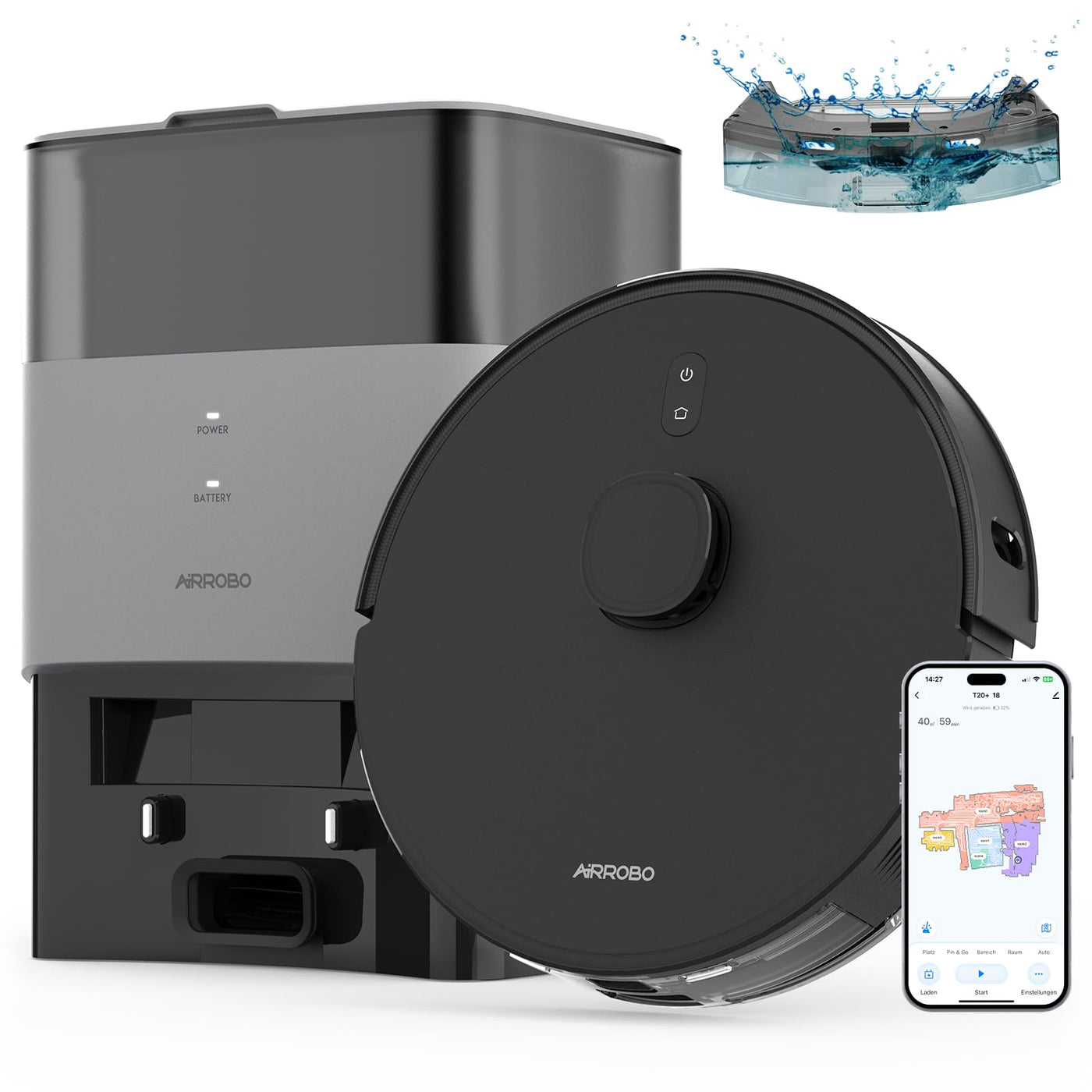 FIXR Saugroboter mit Wischfunktion und Absaugstation, 3.5L Staubsauger Roboter, LiDAR Navigation, 180Min Laufzeit Roboterstaubsauger für Teppich und Tierhaare, App/Alexa/Fernsteuerung Steuerung