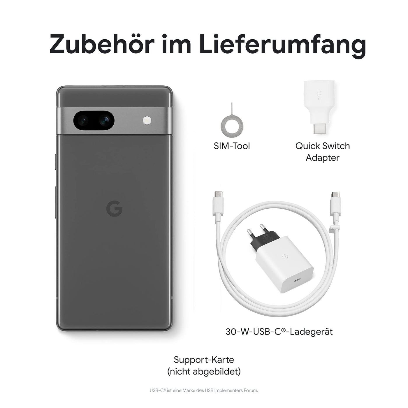 Google Pixel 7a und Ladegerät – 5G-fähiges-Android-Smartphone ohne SIM-Lock, mit Weitwinkelobjektiv sowie beeindruckender Akkulaufzeit – Sea