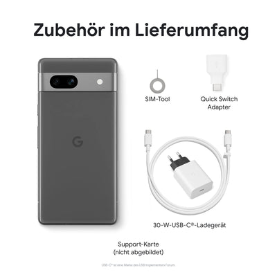 Google Pixel 7a und Ladegerät – 5G-fähiges-Android-Smartphone ohne SIM-Lock, mit Weitwinkelobjektiv sowie beeindruckender Akkulaufzeit – Sea