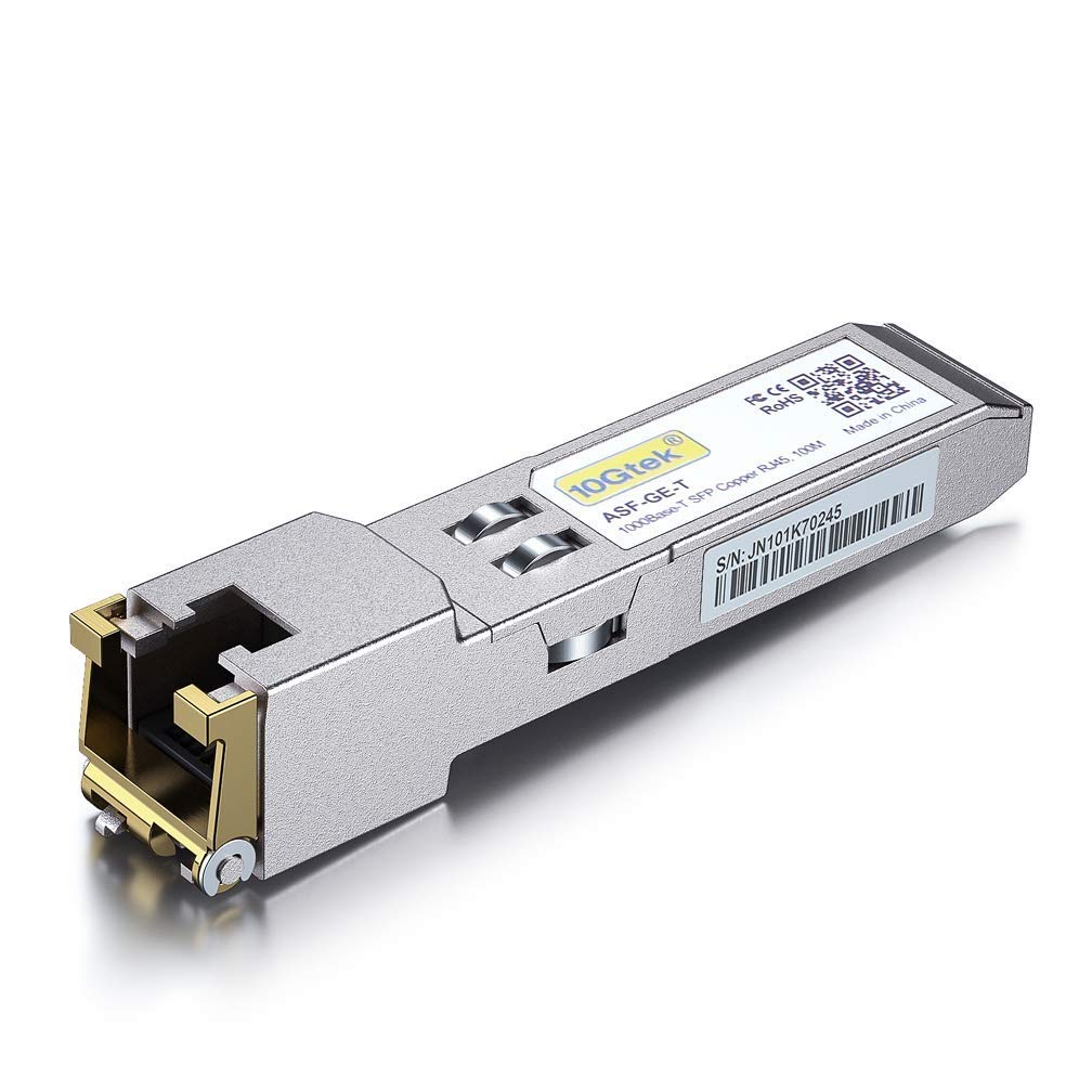 10Gtek für Ubiquiti 1G SFP RJ45 Modul UF-RJ45-1G, 1000Base-T Kupfer Mini-Gbic Transceiver, bis zu 100-Meter