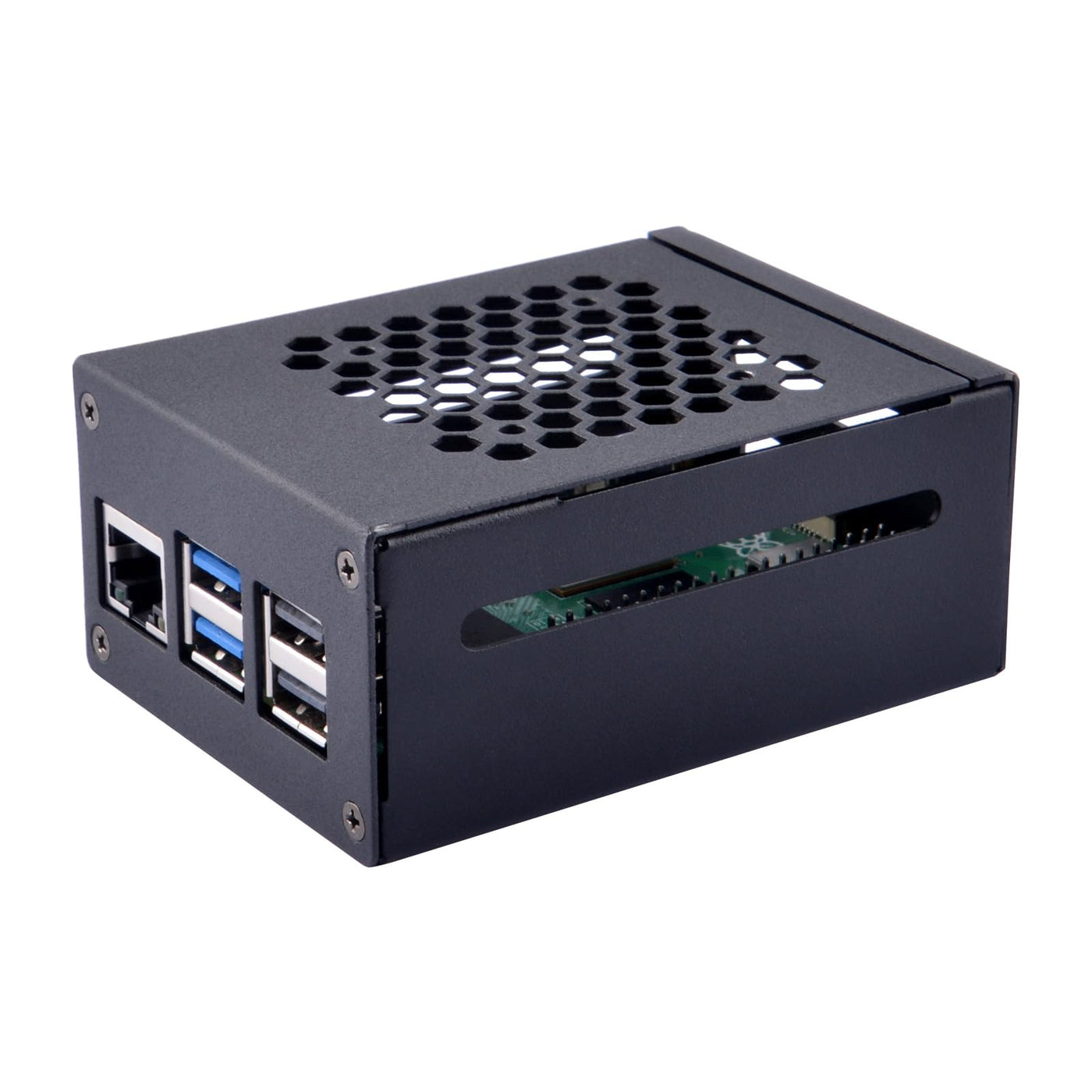 GeeekPi Metall Gehäuse für Raspberry Pi 5,Support PCIe M.2 NVMe SSD Shield Top X1001 / X1003 / X1000 / N04 / N05 & Raspberry Pi 5 Active Cooler (Not Included)