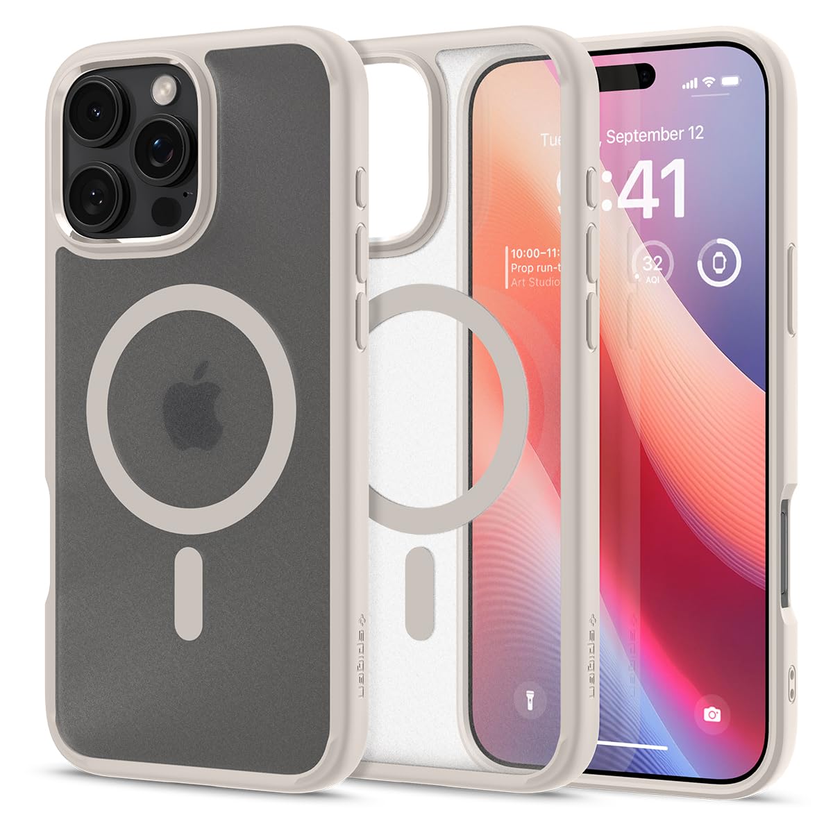 Spigen für iPhone 16 Pro Max Hülle [Verbesserte Magnestärke] Ultra Hybrid MagFit Case Handyhülle Kompatibel mit MagSafe -Frost Natural Titanium