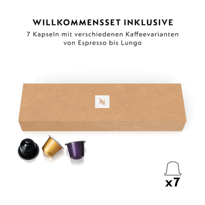 Krups XN8908 Nespresso Atelier Kaffeemaschine mit Milchaufschäumer | 1 L Wassertank | inkl. Glastasse+Kapseln | 19bar Druck | schwarz/ silber