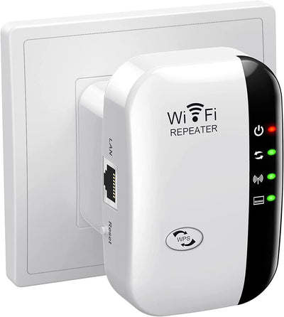 WiFi Extender Booster, WLAN Repeater WLAN Verstärker WiFi Extender bis zu 5000sq.ft Mit Repeater/AP Modus, Long Range Amplifier mit Ethernet Port zu Allen WLAN Geräten, 1-Key Setup, Access Point