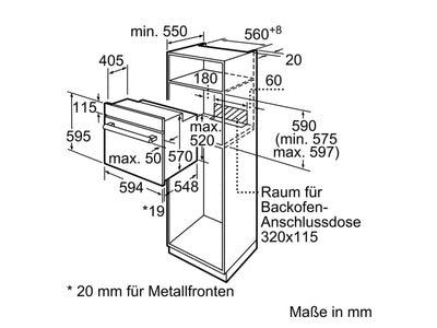 Bosch HBF133BR0 Serie 2 Einbau-Backofen, 60 x 60 cm, EcoClean Direct Reinigungshilfe, 3D Heißluft Backen auf 3 Ebenen, LED-Display, Schnellaufheizung, Kindersicherung, Schwarz, Updated