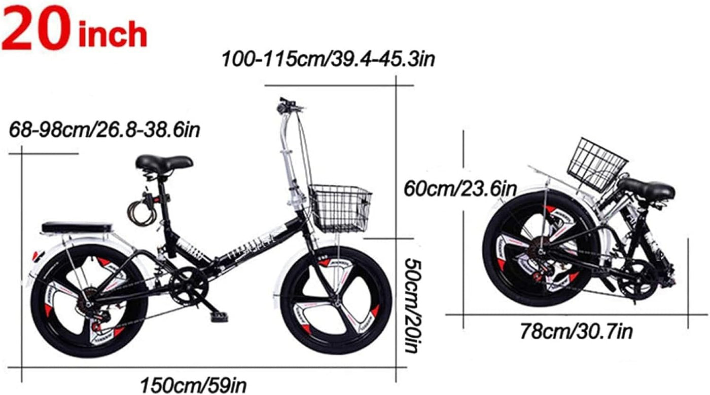 ZHANGshouf Klapprad, Kleines Fahrrad mit Scheibenbremsen und Gangschaltung, für Bergstraßen und Regen- und Schneestraßen, Legierung, Aluminium-Klapprad 20 Zoll