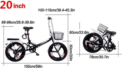 ZHANGshouf Klapprad, Kleines Fahrrad mit Scheibenbremsen und Gangschaltung, für Bergstraßen und Regen- und Schneestraßen, Legierung, Aluminium-Klapprad 20 Zoll